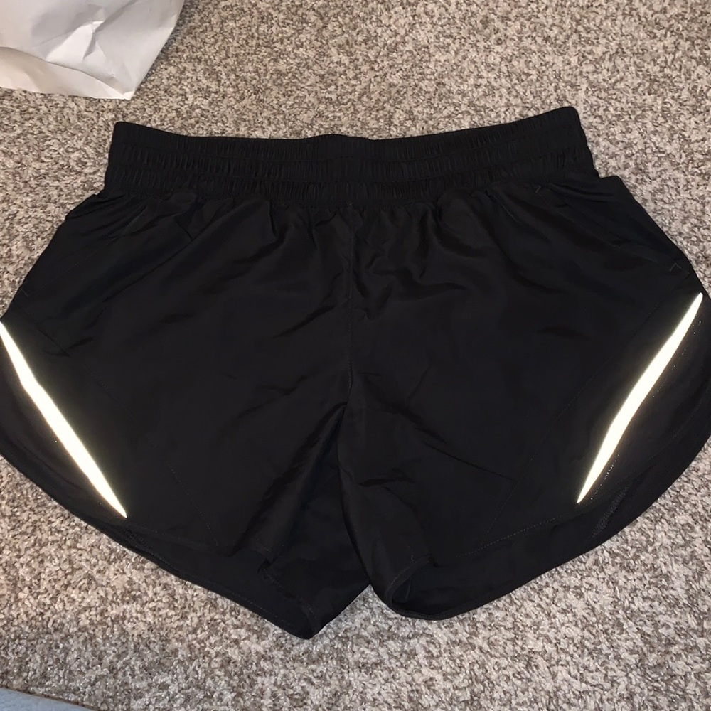 Thick waist black running shorts